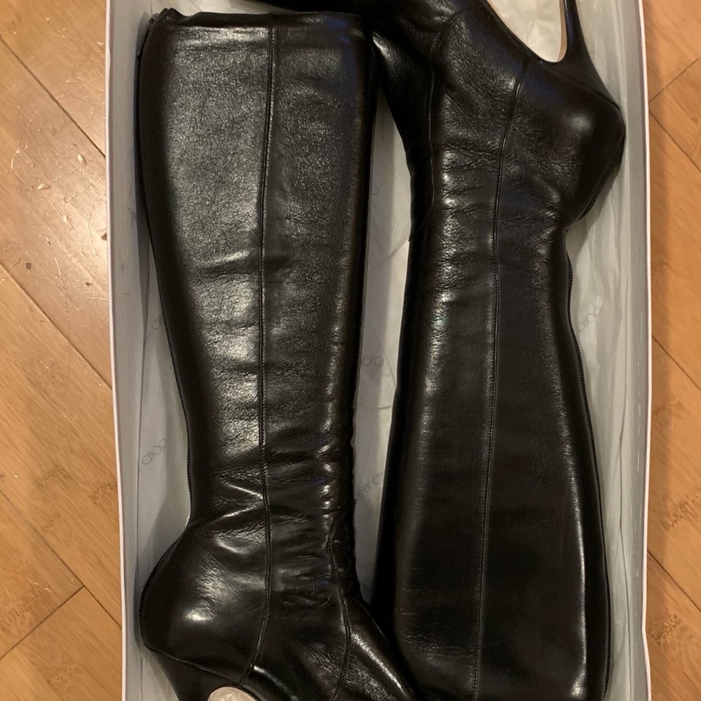 Jimmy Choo Black Stiletto Boots 39 9 Perfect - Picture 4 of 13